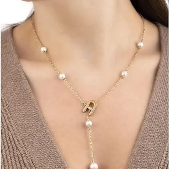 Furla Arch Pearl Necklace With Dustbag and Box Full Inclusion NWT - Picture 3 of 13